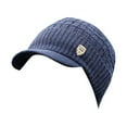 thumbnail image 6 of Hontri Cotton Baseball Cap Men Warm Baggy Weave Crochet Winter Wool Knit Ski Beanie Caps Hat, Male Navy One Size, 6 of 9