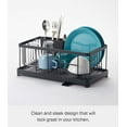 thumbnail image 3 of Yamazaki Home  Wire Dish Rack, Steel, Holds 17.6 lbs - L 9.06 x W 16.54 x H  6.69 inches Black Black Finish, 3 of 8