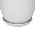 thumbnail image 5 of DecMode 8", 6", 5"H Indoor Outdoor White Porcelain Planter with Attached Saucer (3 Count), 5 of 10