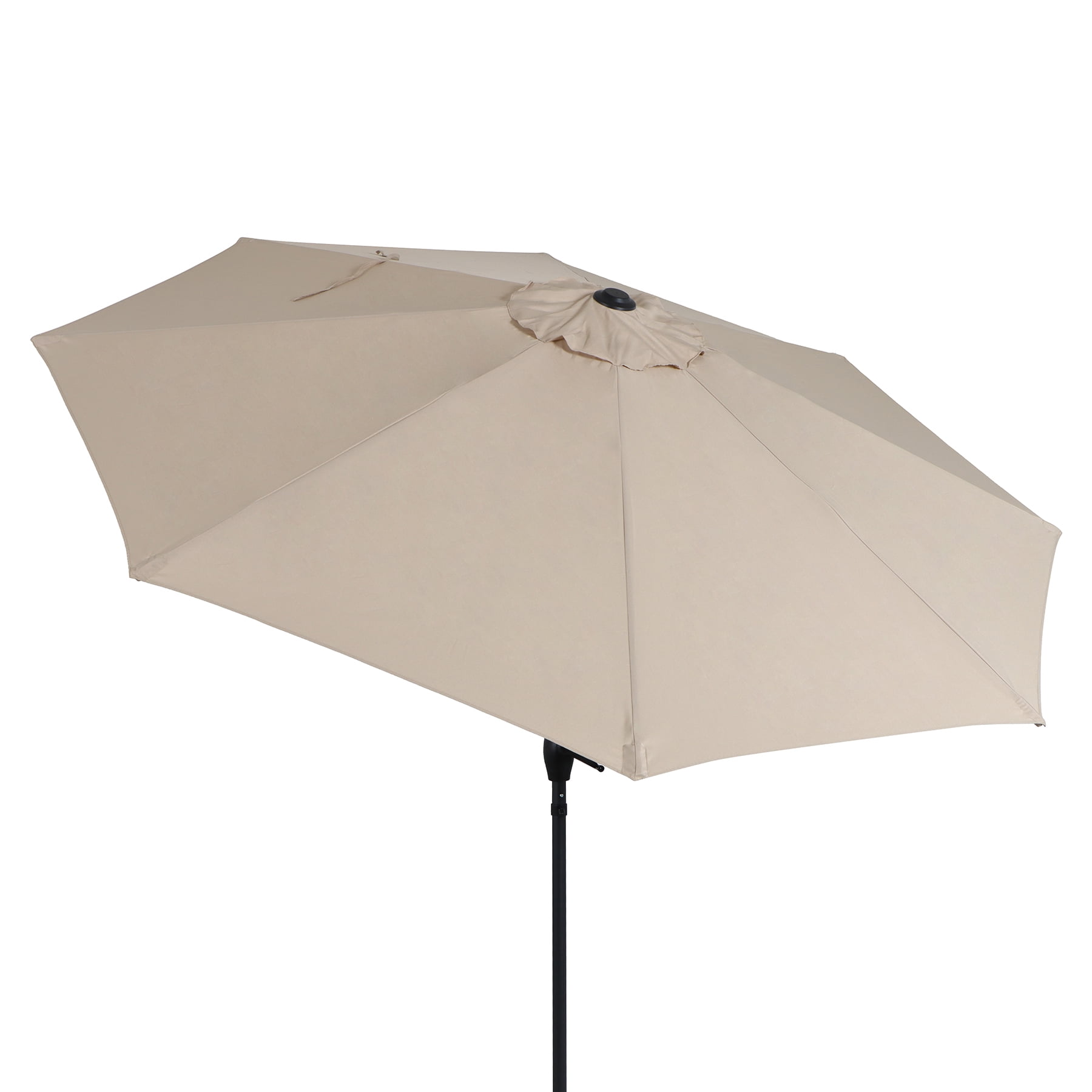 Mainstays Outdoor 9' Tan Round Market Patio Umbrella, Crank Lift, 3-Angle Tilt