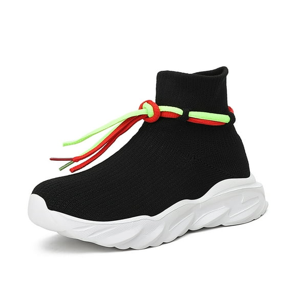 Cyiecw Sock Shoes for Kids Boys Girls Breathable Lightweight Sneakers High Top Slip on Shoes Athletic Walking Shoes(Toddler/Little Kid/Big Kid)