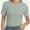 Light Green, variant on Womens Scoop Neck T Shirts Basic Ribbed Tees Fitted Tshirt Plain Short Sleeve Tops Casual