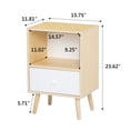 thumbnail image 4 of Jaxpety Set of 2 Wood Nightstand W/ Drawer and Open Shelf, End Table  for Home Bedroom Living Room, Light Wood, 4 of 16