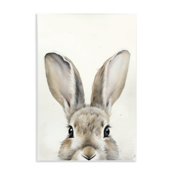 Stupell Industries Peeking Rabbit Eyes Animals & Insects Painting Unframed Art Print Wall Art, 10 x 15