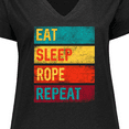 thumbnail image 4 of Inktastic Team Roping Eat Sleep Rope Repeat Women's Plus Size V-Neck T-Shirt, 4 of 5
