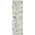 thumbnail image 3 of SAFAVIEH Florida Doug Floral Vines Geometric Shag Runner Rug, Cream/Blue, 2'3" x 7' - Transitional Modern Design, Cream & Blue, Non-Shedding & Easy Cleaning, Ultra Plush Thick Pile, Ideal for Living, 3 of 11