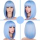 thumbnail image 3 of Xihbxyly Peluca Sintética Bob, Cabello Liso Hasta Los Hombros, Peluca Colorida para Disfraz, Gorra de Malla Transpirable, Correas Ajustables, Ideal para Fiestas, Cosplay y Uso Diario, Ideal Como Rega, 3 of 7