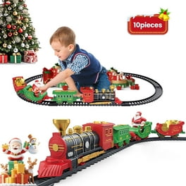 Train électrique De Noël Télécommandé Avec Fumée, Lumière Et Son - Circuit 151 Cm, Rechargeable USB, Pour Enfants Dès 3 Ans