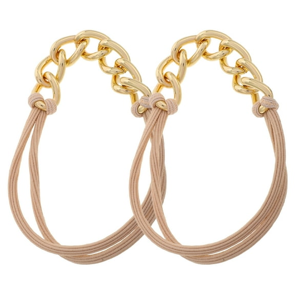 SOPOTUTU Golden Elastic Hair Ties Stylish Metal Scrunchies for Decoration Sopotutu 2Pcs