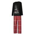 thumbnail image 4 of EYIIYE Family Christmas Pajamas Matching Sets, Long Sleeve Tree Print T-shirt with Plaid Pants Sleepwear Loungewear, 4 of 8