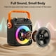 thumbnail image 3 of Bocina JYX, Bocina Bluetooth Portátil para Fiestas con 2 Micrófonos Inalámbricos, Altavoz Bluetooth con luces DJ y ajuste de eco para exteriores, 3 of 8