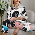 thumbnail image 4 of Wukai Panda Cute Pink Hearts Print Women's Pajama Set - Soft Long Sleeve Sleepwear for Comfort and Style-Medium, 4 of 9