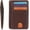 Brown leather, variant on Men's Card Holder, Ultra-Thin Wallet with Anti-Skimming Protection, Minimalist Design, 6 Card Slots, Box Included(Brown leather)