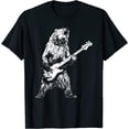 thumbnail image 1 of playera retro de oso tocando bajo y guitarrista para amantes de la música, 1 of 2