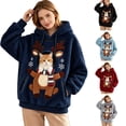 thumbnail image 4 of Christmas Reindeer Pet Carrier Hoodie, Teddy Dog Pocket Sweatshirt with Head Window for Women, 4 of 7