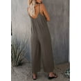 thumbnail image 4 of Asyoly Womens Summer Jumpsuits Loose Sleeveless Adjustable Spaghetti Strap Casual Stretchy Wide Leg Pant Rompers with Pockets, 4 of 4