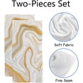 thumbnail image 2 of Coolnut Fingertip Hand Towels, Set of 2 Pcs Brown Marble Pattern Absorbent Face Bath Towels for Bathroom Kitchen, 30"x15", 2 of 6