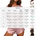 thumbnail image 3 of IROINNID Women's Satin 2 Piece Pajama Set,Ruffle Short Sleeve Round Neck Top,Adjustable Drawstring Side Slit Shorts,Breathable Cool Solid Sleepwear for Summer Casual Home Wear, 3 of 6