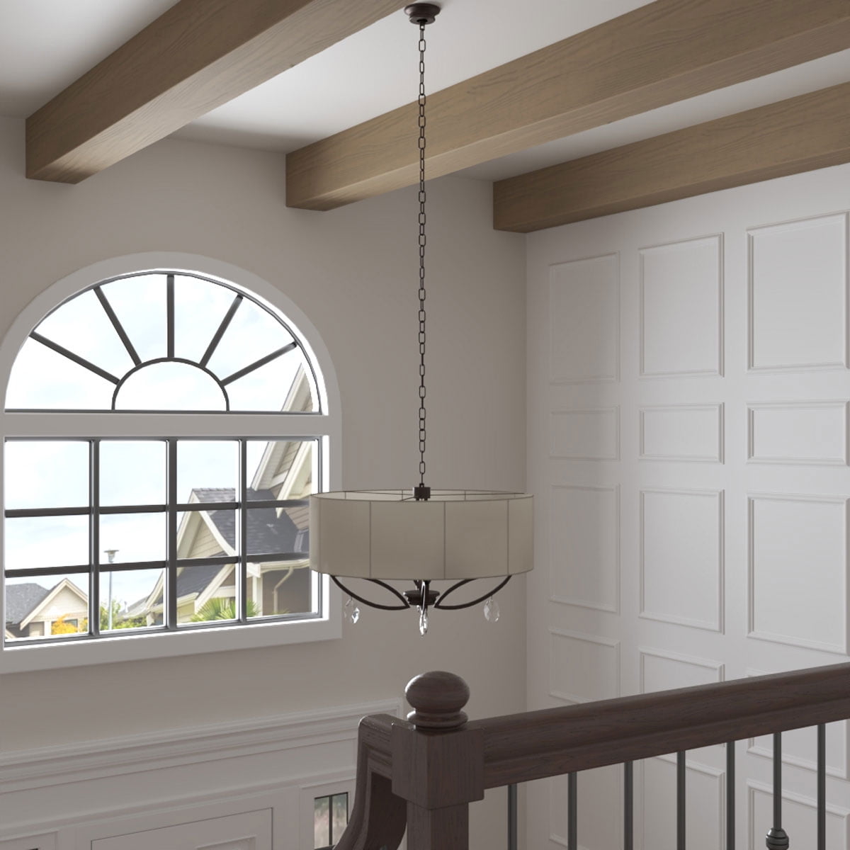 Ekena Millwork 5 1/2"W x 7 1/2"H x 192"L 3-Sided (U-Beam) Mena HeritageTimber Faux Wood Ceiling Beam, Natural White Oak