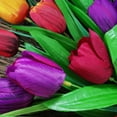 thumbnail image 4 of 17.7in Spring Artificial Tulip Front Door Wreath Home Decor Window Wall Party Wedding Hanging Decor, 4 of 7
