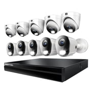 Night Owl Power over Ethernet 24 Channel NVR Security System with 4TB Hard Drive and 10 Wired IP 4K Deterrence Cameras - 5 Bullet 5 Dome