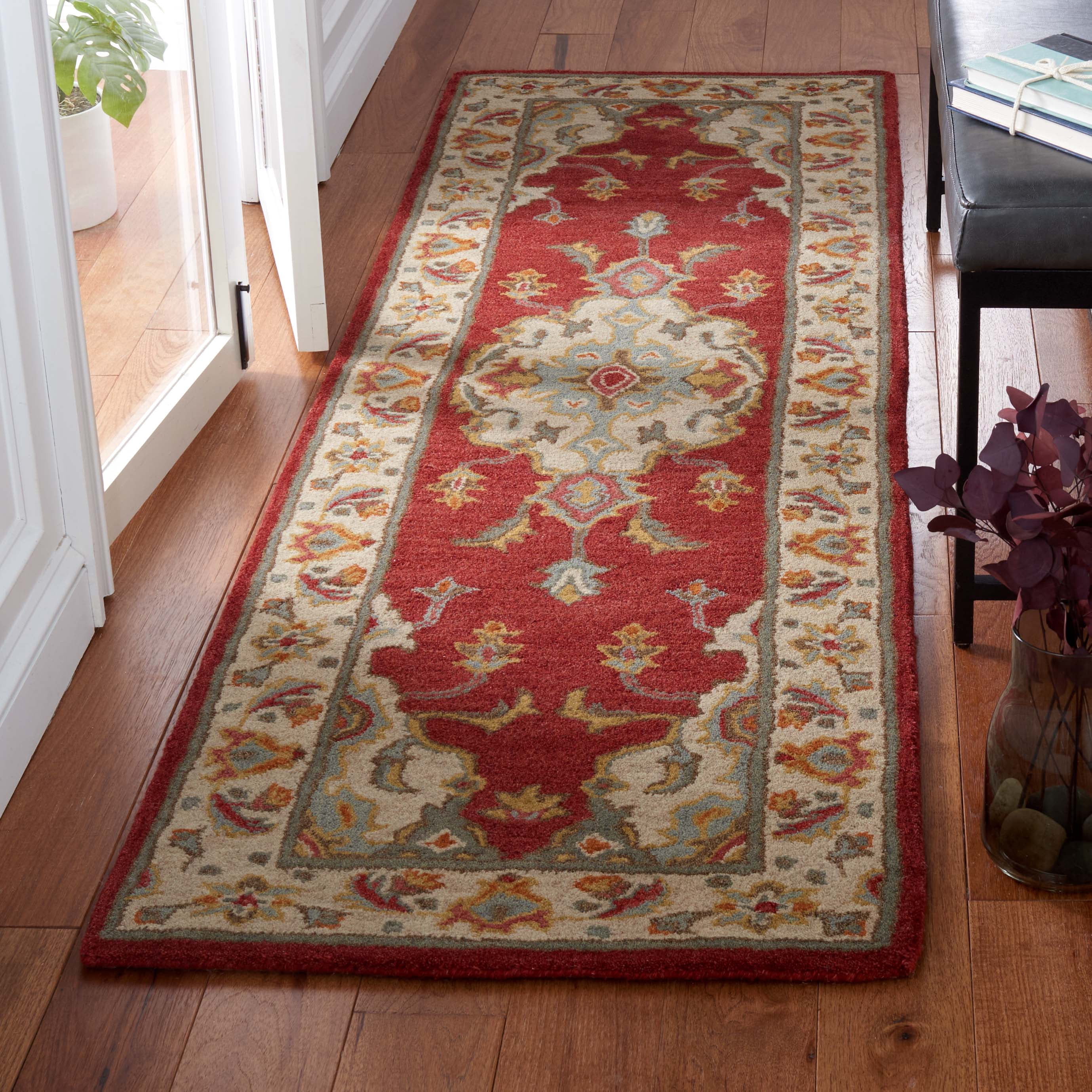 SAFAVIEH Antiquity Christopher Oriental Runner Rug, Red/Grey, 2'3" x 8'