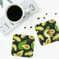 thumbnail image 5 of Bingfone Vintage Fresh Avocado Leather Drinks Coasters With Set Of 6,Suitable For Home Kitchen,Coffee Cup Coasters Home Gift, 5 of 9