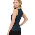 thumbnail image 3 of Niobe Clothing Womens Ribbed Crew Neck Sleeveless Tank Top, 3 of 4