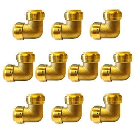 Copper Pipe Fittings (1/2' Push Fit Elbow Fitting 90 Degree ,Lead Free Brass Push-to-Connect Elbow Plumbing Fittings for Copper Pipe, PEX,)