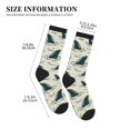 thumbnail image 2 of Crew Socks for Women Men, Cartoon Wavy Shark Fin  Moisture Running Athletic Football Striped Socks Cushion Tube Socks, 2 of 7