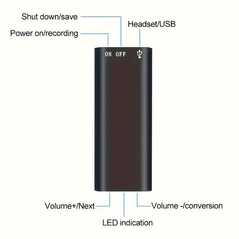 32GB/ 16GB Tape recorder 3-in-1 Mp3 Player Professional Voice Digital Audio Mini Voice Recorder 192Kbps Recording WAV Audio Recorder
