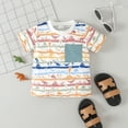 thumbnail image 3 of GYRATEDREAM Toddler Boy Summer Shorts Set, Little Boys Summer Outfits Dinosaur Print Cotton Short Sleeve Tops and Shorts 2 Pieces Set for 6-12M, 3 of 9
