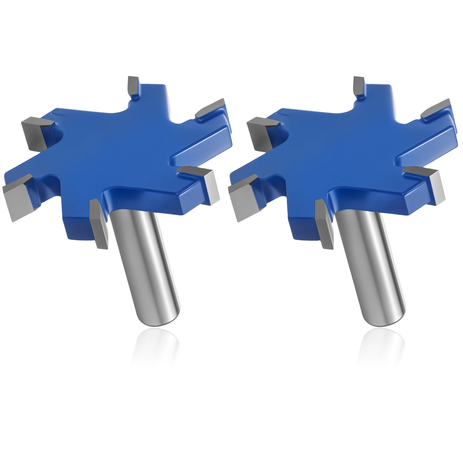 2Pcs Flattening Router Bit 6 Flute Surfacing Router Bit Efficient Slab Flattening Router Bit Multifunctional Planing Router Bit for Solid Wood Density Board Laminate