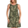 thumbnail image 1 of Balery Green Snake Skin Vestidos de verano para mujer con estampado: vestido holgado sin mangas, vestido playero informal y cómodo para días calurosos., 1 of 7