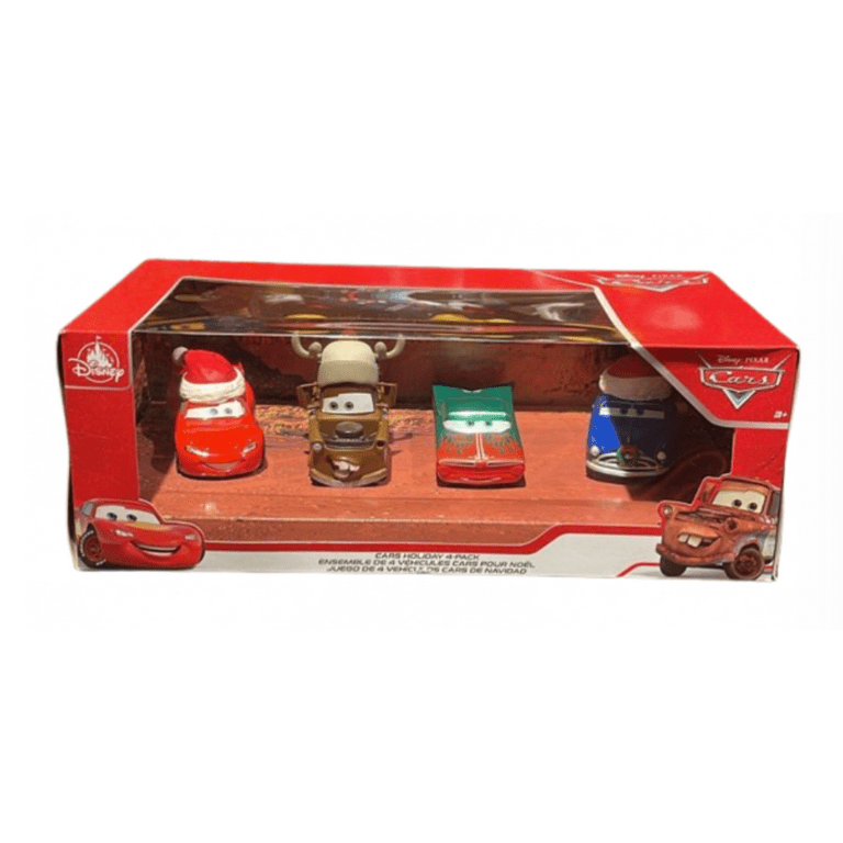 Disney Parks Pixar Cars Holiday Die Cast 4 Pk Set Pack Vehicle New