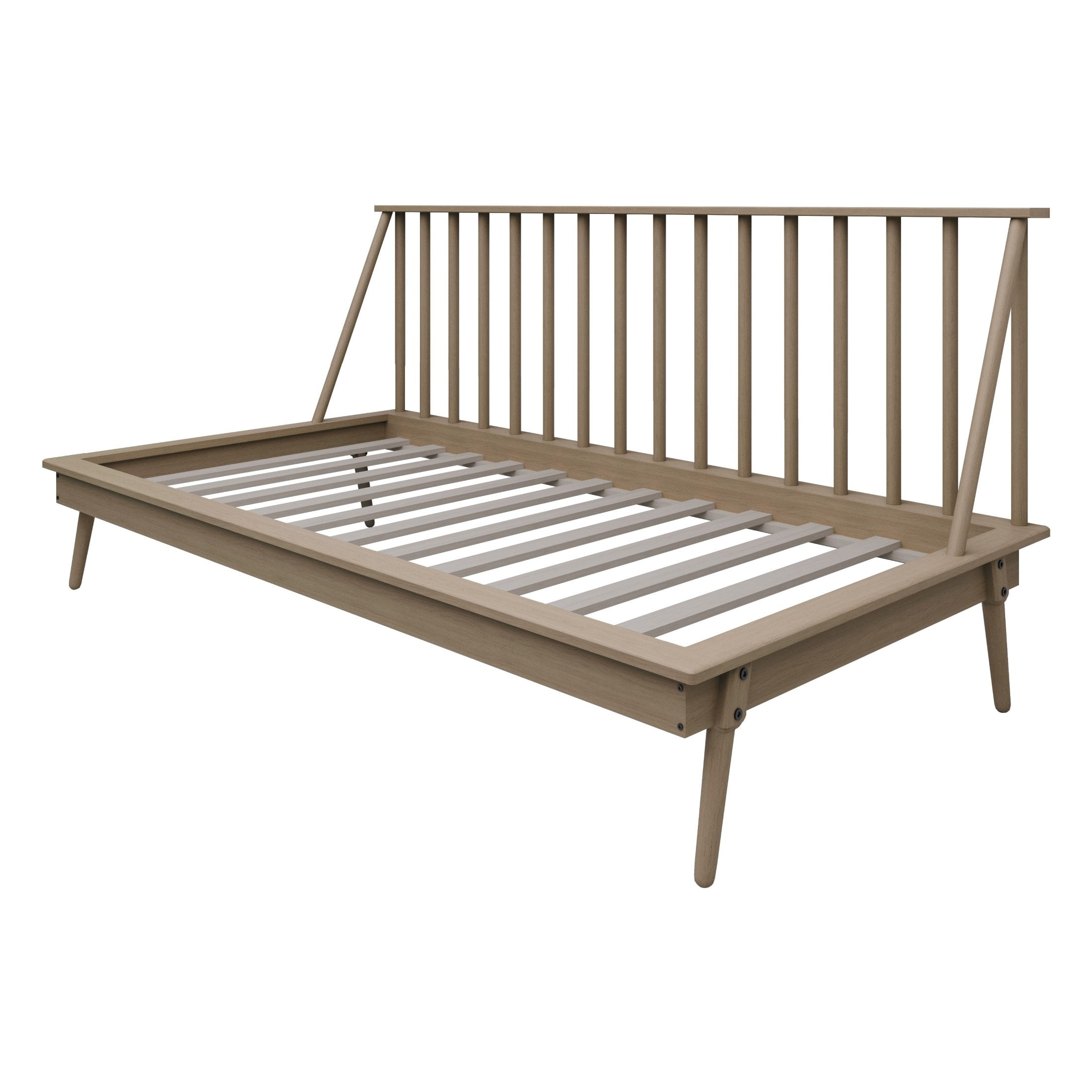 Castle Place Vintage Spindle Twin Size Wooden Daybed, Antique Gray