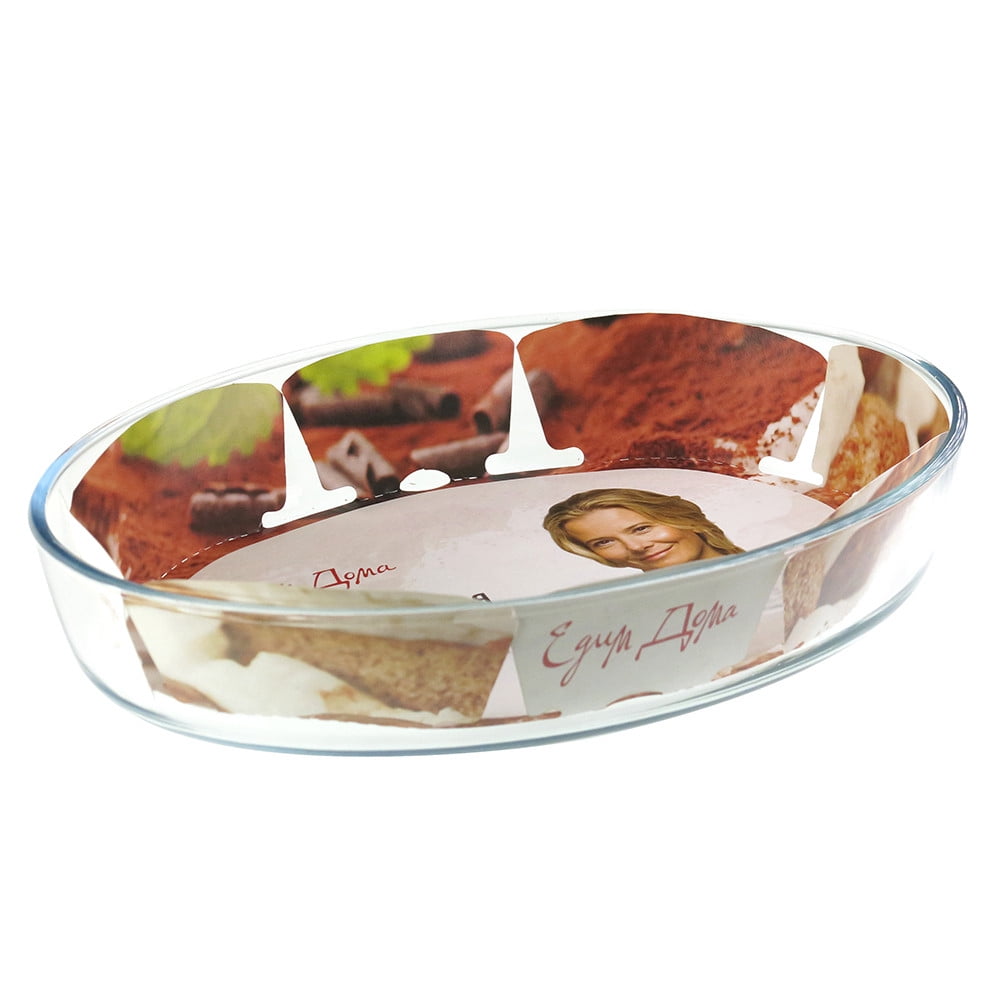 Perfect Home Bakeware bowl Clear Glass Oval Baker for Baking Dishes 1.7
