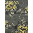 thumbnail image 2 of Allstar 8x10 Modern Area Rug in Yellow with Charcoal Grey Graphic Floral design (7' 9" x 9' 8"), 2 of 9