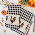 thumbnail image 3 of Black White Plaid Rooster Kitchen Towels Set of 4, Vintage Farmhouse Checkered Rustic Soft Microfiber Dish Towels, Absorbent Washable Dishcloths for Kitchen Cleaning, Drying Dishes, 18x28 Inches, 3 of 9