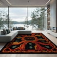 thumbnail image 2 of ODIKA Gamepad Motif Border Cracked Field Burst Alfombra Gamer Glowing Playful Non-Slip Flatwoven for Living Room, Under Sectional, Family, 2 of 7