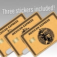 thumbnail image 2 of Mexican Express Credit Card Skin - Gold or Silver Aztec Warrior Design - Sticker Decal Cover Wrap 3-Pack - CCS029 (Gold), 2 of 7