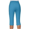 thumbnail image 6 of Timegard Capris Pants for Women Elastic Waist Drawstring Solid Color Casual Comfy Workout Cropped Pants, 6 of 8