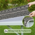 thumbnail image 6 of Black Geometric Triangle Wave Pattern Square Fitted Tablecloth with Elastic Edge,Square Table Cover,Washable Elastic Table Cover for Home Kitchen Party Decor 34"x34", 6 of 6