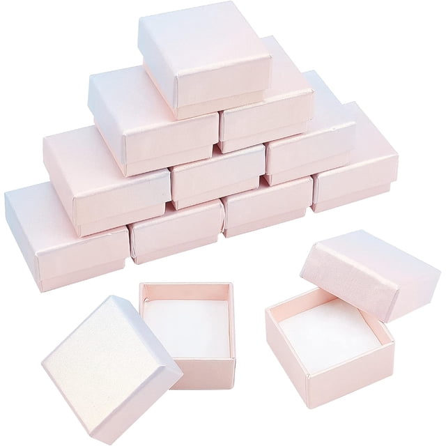 24 cajas de cartón para joyería de 5x5x3 cm, cajas de papel kraft, cajitas cuadradas de colores para anillos, ideales para bodas, fiestas, festivales y ocasiones especiales.
