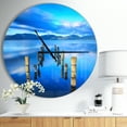 thumbnail image 2 of DesignArt Wooden Pier Remains in Blue Sea Large Wall Clock, 2 of 2