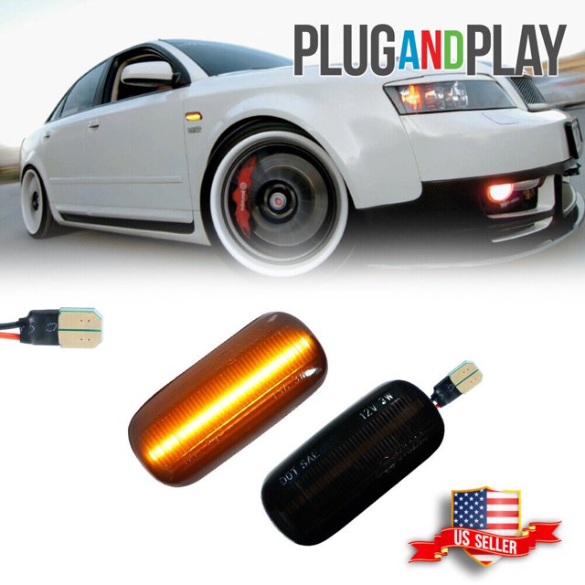 GTINTHEBOX For Audi A3 A4 A6 S4 S6 RS4 Black Lens Front Bumper Side