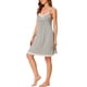thumbnail image 4 of INSPIRAR CHIC Pijama de Noche para Mujeres con Escote en V y Encaje, Vestido de Dormir y Ropa de Lounge, Talla XS, Gris, 4 of 6