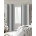 thumbnail image 3 of Black Striped Blackout Curtains 84 Inches Long, Black White Stripes Farmhouse Thermal Insulated Black Out Curtains, Darkening Window Curtain Drapes for Bedroom Living Room 42"x84" 2 Panels, 3 of 8
