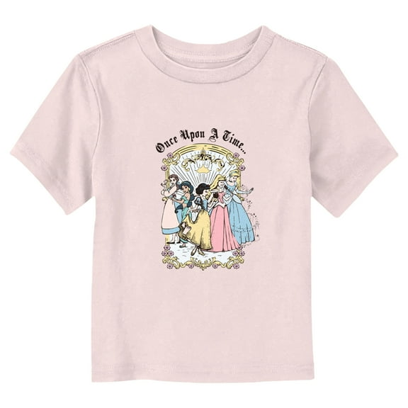 Toddler's Disney Once Upon A Time Sketch Princesses  Graphic Tee Light Pink 4T