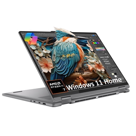 Lenovo Yoga 7 7i 2-in-1 Laptop (16" FHD  Touchscreen, AMD Ryzen 7 8840HS (Beat i7-1355U), 16GB RAM, 1TB SSD), AI PC, Backlit Keyboard, Fingerprint, FHD IR Webcam, WiFi 6E, Win 11 Home, Arctic Gray